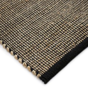 Tapis tissé en jute & coton - Noir