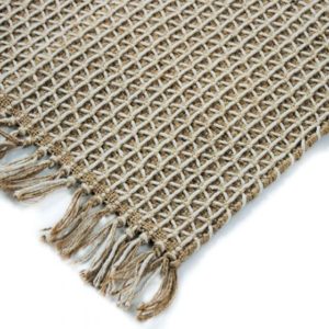 Tapis en jute et coton - Ecru