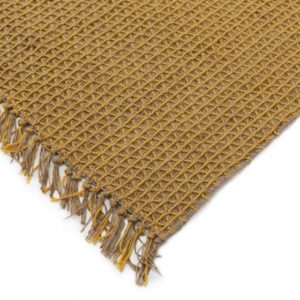 Tapis en jute et coton - Jaune