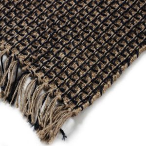 Tapis en jute et coton - Noir