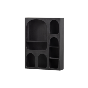 Etagère murale 8 niches en bois - Noir