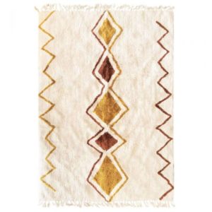 Tapis berbere en coton - Ecru & ocre