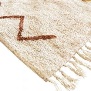 Tapis berbere en coton - Ecru & ocre