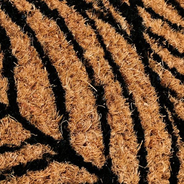 Paillasson en fibre de coco motif feuilles
