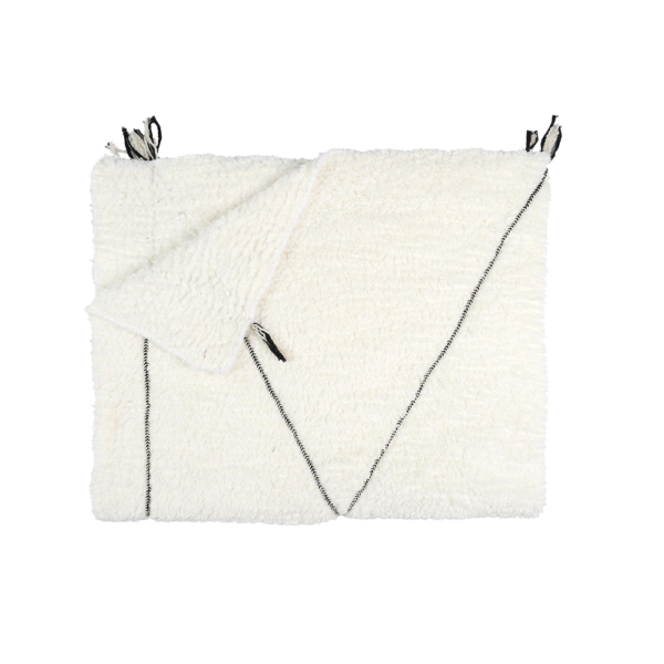 Plaid sherpa 130 x 160 blanc moumoute doudou