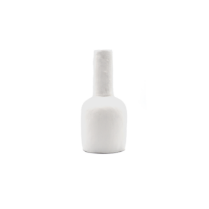 Vase artisanal en terre cuite blanc mat Grand modele
