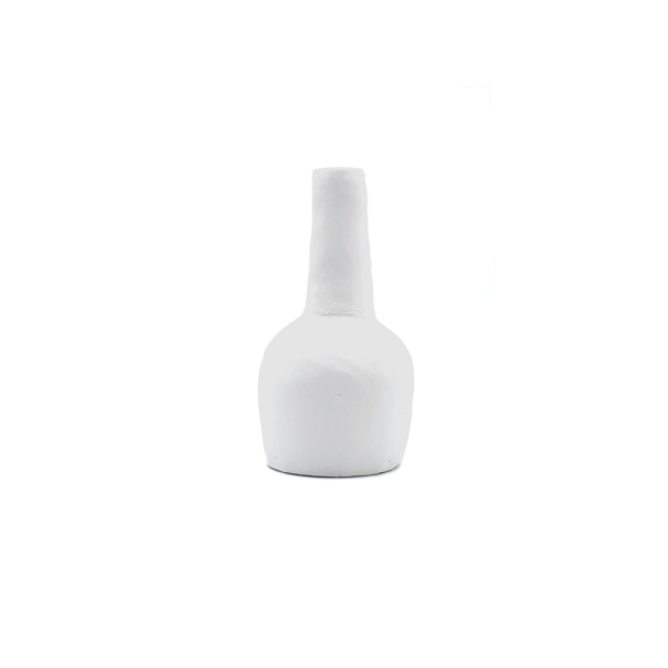 Vase artisanal en terre cuite blanc mat petit modèle