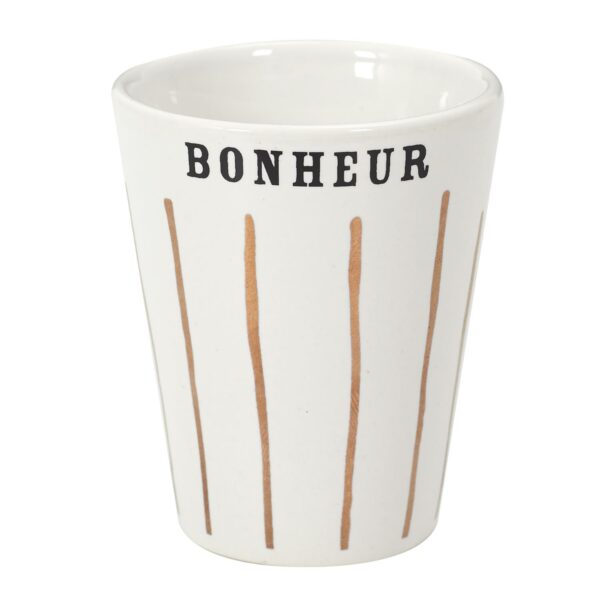 Tasse à café expresso mot doré Bonheur