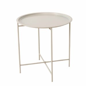 Table d'appoint en métal beige