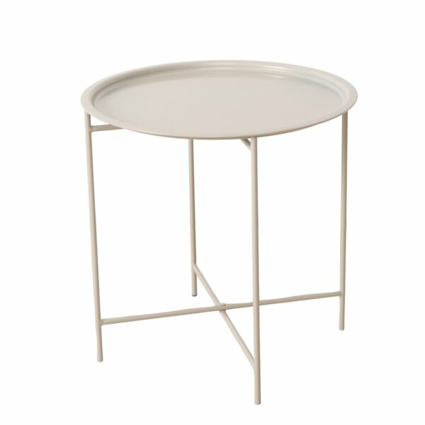 Table d'appoint en métal beige