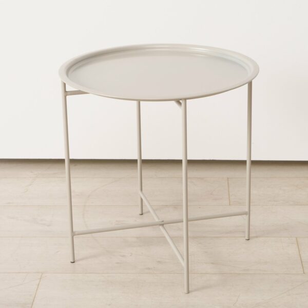 Table d'appoint en métal beige