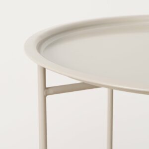 Table d'appoint en métal beige