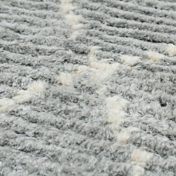 Tapis doux gris clair lignes beige