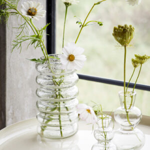 Vase en verre recyclé transparent grand et petit modèle